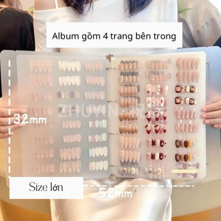 Sổ album đựng mẫu móng , trưng bày móng tay - album gồm 4 tờ trang