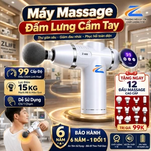 Máy Massage Đấm Lưng Cầm Tay 99 Cấp Z668, Súng Massage Rung Mạnh Giảm Đau Nhức Cổ Vai Gáy Hiệu Quả