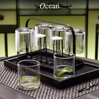 Bộ 6 Ly Thủy Tinh Ocean Pulse Rock/Long Drink 235ml 285ml 355ml 370ml Ly Cafe Cocktail Trà Cao Cấp