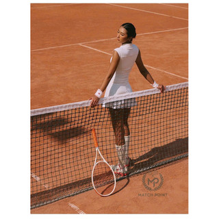 Match Point Váy Tennis Pickleball Nữ Liền Thân Kèm Quần Bảo Hộ Rời Co Giãn 4 Chiều - Trắng/Xanh/Nâu