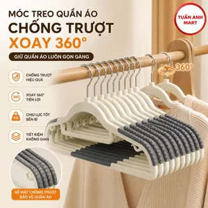 Combo 10 cái Móc treo quần áo chống trượt xoay 360 độ