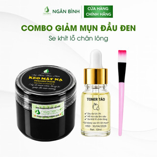 Combo Lột Mụn Ngân Bình - Gel Lột Mụn + Toner Táo + Cọ Hỗ Trợ Làm Sạch Da Chính Hãng