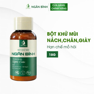 [MẪU MỚI NẮP RẮC] Bột Khử Mùi Hôi Nách Ngân Bình 18g - Chiết Xuất Ngải Cứu Giúp Khô Thoáng Da