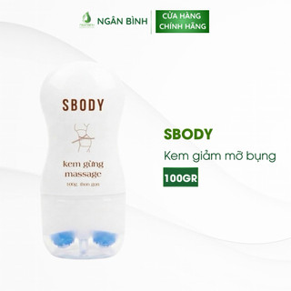 [TẶNG THƯỚC] Kem giảm mỡ bụng sau sinh - Thanh lăn massage SBODY gừng giúp thon gọn