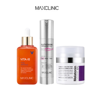 Bộ Sản Phẩm Dưỡng Da Sáng Mịn Phục Hồi Chuyên Sâu Maxclinic [Vita-10 Ampoule + Ampoule Shot Daily + Melatonin Cream 50g]