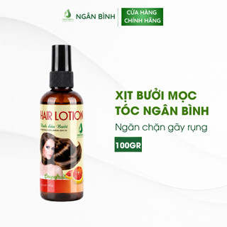 [TẶNG LƯỢC BÍ] Tinh dầu bưởi xịt tóc Ngân Bình 100ml - Hair Lotion giảm rụng, có B5