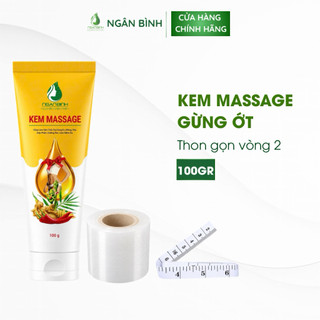 [TẶNG ĐAI & THƯỚC] Kem massage Ngân Bình 100g - Săn chắc da bụng, eo, đùi