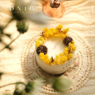 Nến trụ thấp trang trí hoa lá Handmade, Quà sinh nhật, Quà kỷ niệm, Zodiac Collection - ONIÕ