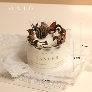 Nến trụ thấp trang trí hoa lá Handmade, Quà sinh nhật, Quà kỷ niệm, Zodiac Collection - ONIÕ