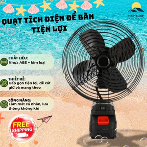 Quạt Tích Điện Để Bàn Tiện Lợi, TIDY SHOP, Quạt Sạc Mini Gấp Gọn Làm Mát Cá Nhân