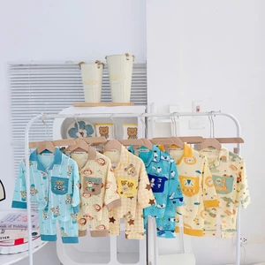 Full Size(6-36kg) Bộ Dài Tay Áo Chất Thun Lạnh In Hình Cho Bé Trai -Bé Gái