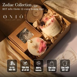 Bộ quà tặng nến, sáp thơm và đế gỗ thông - Quà tặng sinh nhật, Zodiac Collection - ONIÕ