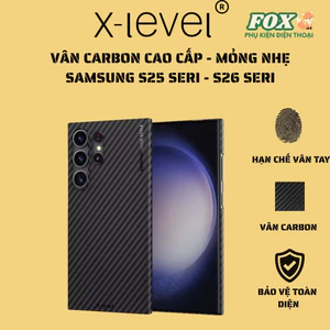 Ốp Lưng Chính Hãng X-Level vân Carbon cho Samsung S26Ultra S25Ultra S26 S25 S26Plus S25Plus