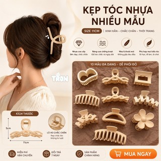 Kẹp Tóc Càng Cua Tròn Kẹp Càng Cua Móng Vuốt Cỡ Lớn Size 11cm và 13cm Màu Đục Thời Trang Phong Cách Hàn Quốc Cho Nữ