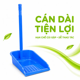Hốt Rác Cán Dài Nhựa Miệng Rộng Thu Gom Rác GD38 - Xẻng Hốt Rác Cán Dài Lòng Sâu Chất Liệu Nhựa