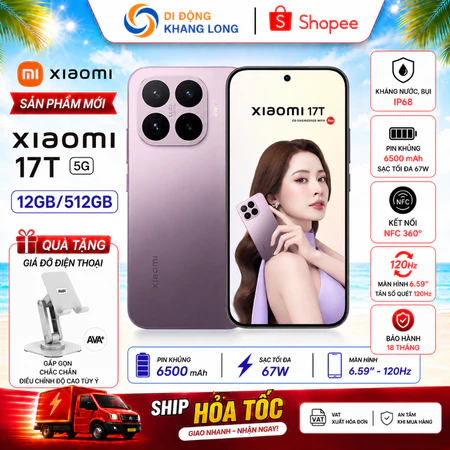 Điện Thoại Thông Minh Xiaomi 17T 5G 12GB 512GB - Tặng Giá Đỡ Điện Thoại Hiệu AVA+
