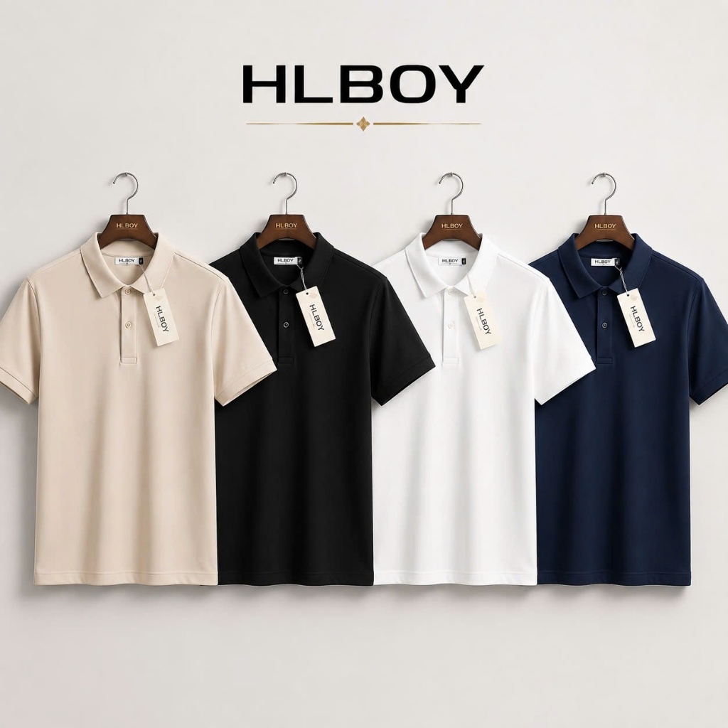Áo Polo Nam HLBOY  thoáng khí thoải mái vải cá sấu trơn BASIC Nam Tính, Thanh Lịch TRON710