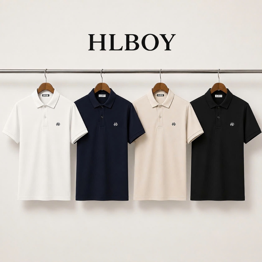 Áo polo nam HLBOY vải cá sấu  thế hệ mới, có cổ, nhiều màu, thoáng khí ,thanh lịch, sang trọng LOGO710