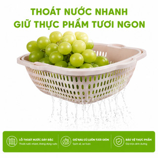 Bộ Rổ Thau Nhựa PP Cao Cấp 3 Món Đa Năng Việt Nhật GD42 - Bộ Rổ Chậu Nhựa Đa Năng 3 Chi Tiết