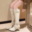 Boots Da Nữ Cao Gót Mũi Nhọn QC Đính Đá Cá Tính Phong Cách Ulzzang cc
