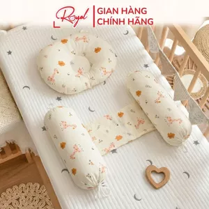 Gối Chặn Cho Bé Sơ Sinh Xô Royal Vải Muslin Mềm Mại Cố Định Tư Thế Ngủ Bé Ngon Giấc Chống Giật Mình