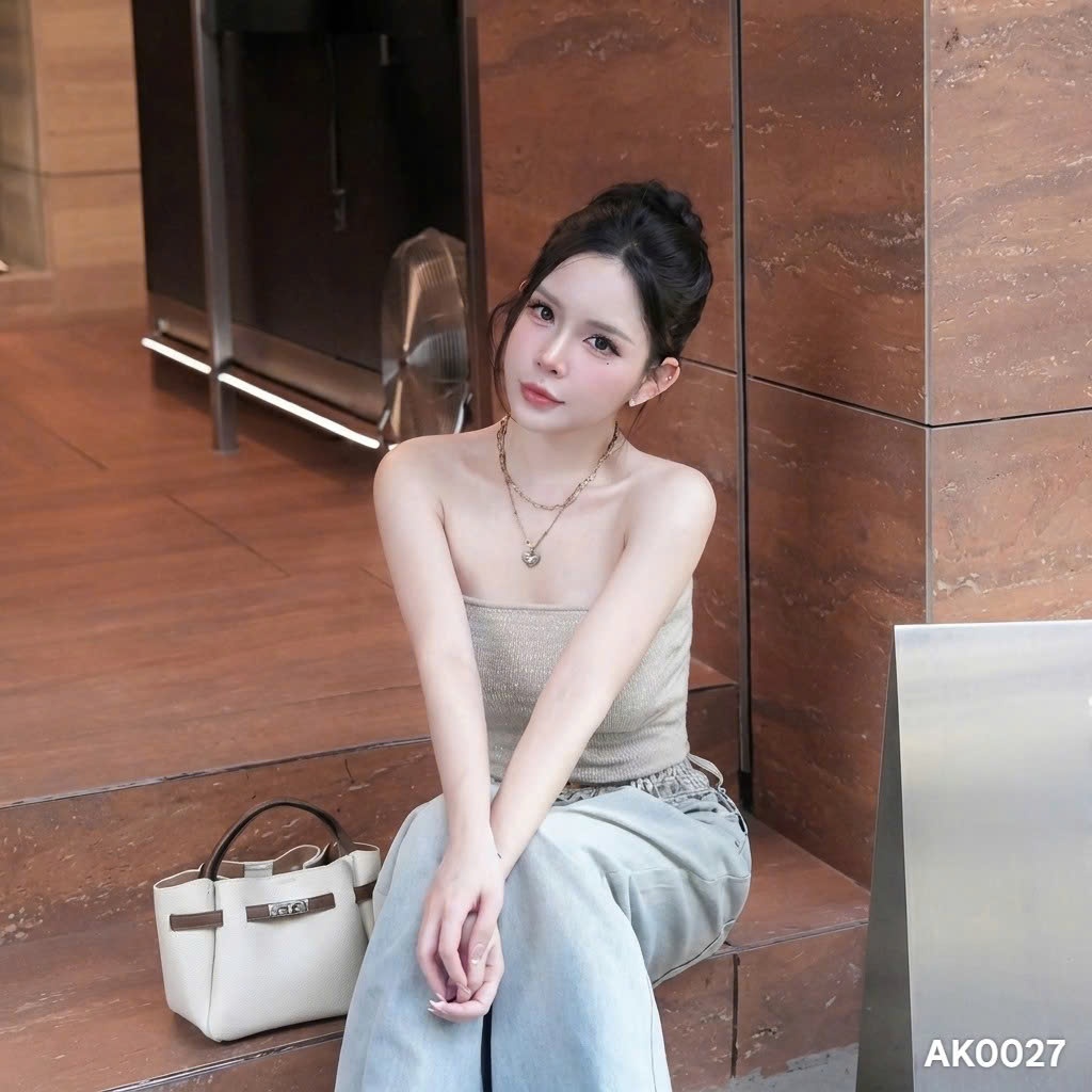 Áo quây ống len đính đá co giãn 4 màu HiNa QD0020 QCCC QCL1 AK0027