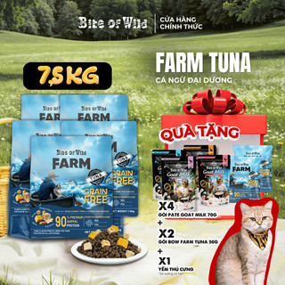 Hạt Cho Mèo Bite Of Wild Farm Cá Ngừ Combo 5 Gói 1.5KG, Hỗ Trợ Tiêu Hóa, 90% Đạm Từ Gà, Cá Ngừ Na Uy