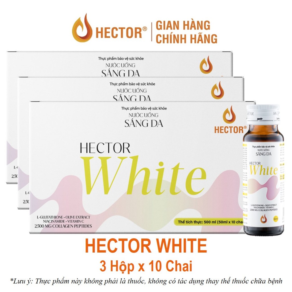 Combo 3 hộp Nước nấm đông trùng hạ thảo hector white nước uống sáng da từ nấm đông trùng hạ thảo