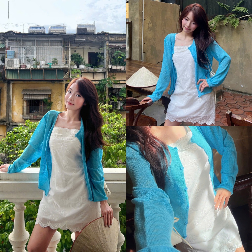 Selina Dress (TSW) Váy 2 dây trắng thêu hoa viền ren buộc dây sau Nữ the.sweaterweather