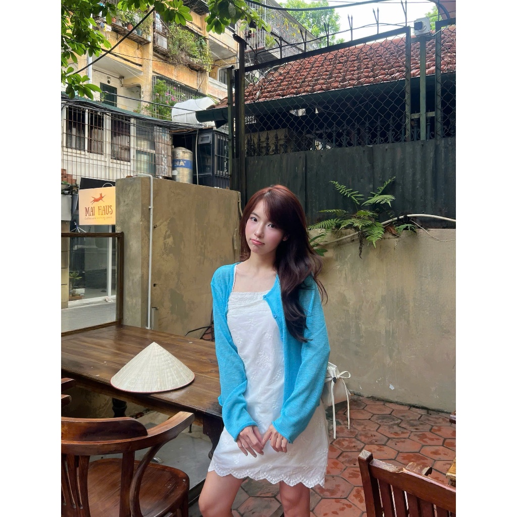 Selina Dress (TSW) Váy 2 dây trắng thêu hoa viền ren buộc dây sau Nữ the.sweaterweather