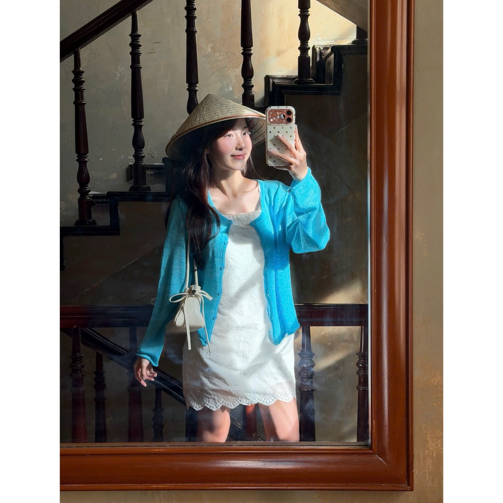Selina Dress (TSW) Váy 2 dây trắng thêu hoa viền ren buộc dây sau Nữ the.sweaterweather