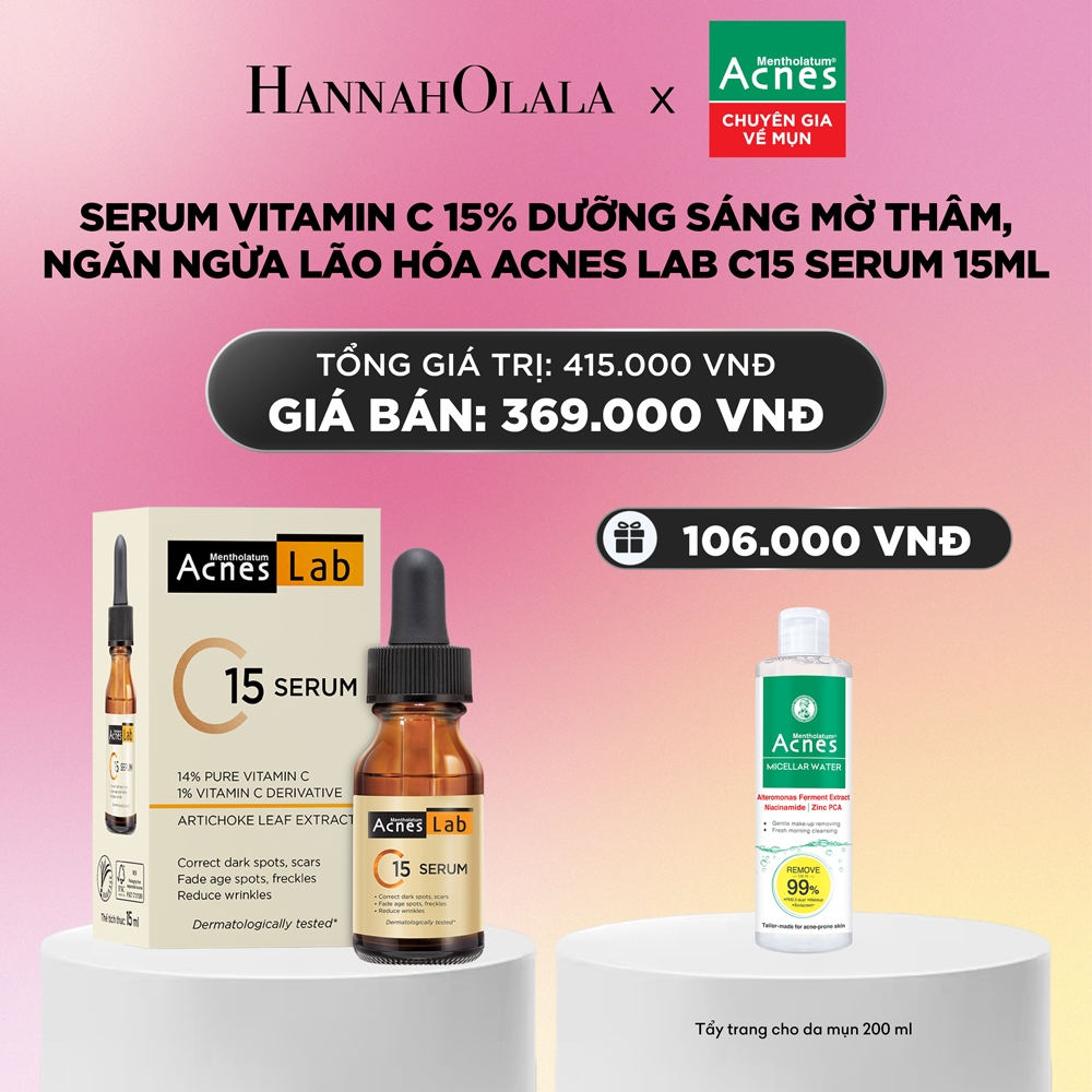 Serum Vitamin C 15% dưỡng sáng mờ thâm, ngăn ngừa lão hóa Acnes Lab C15 Serum 15ml