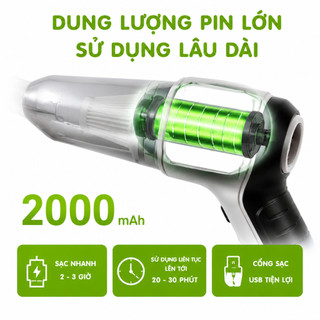 Máy Hút Bụi Cầm Tay Không Dây Sạc USB Tamashio GD47 - Máy Hút Bụi Mini Cầm Tay Không Dây ÔTô Nhà Cửa