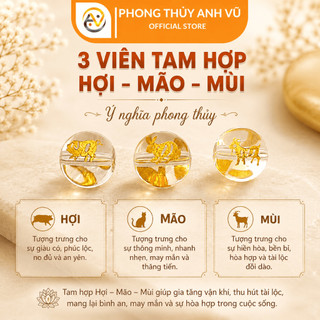 3 Viên Tam Hợp Hợi Mão Mùi Trắng có khai quang - Vòng tam hợp quý nhân hợi mão mùi