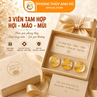 3 Viên Tam Hợp Hợi Mão Mùi Trắng có khai quang - Vòng tam hợp quý nhân hợi mão mùi