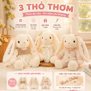 Gấu Bông Thỏ Thơm 35cm Thêu Tên Theo Yêu Cầu - Thú Nhồi Bông Mùi Thơm Dịu Nhẹ Quà Tặng Cao Cấp