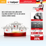 Bộ 3 nồi Inox 304 3 lớp đúc liền khối KALPEN SCHRITT SC1 size 16-20-24cm hàng chính hãng — ảnh 1