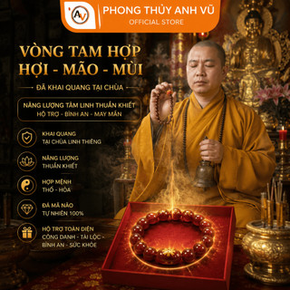Vòng tam hợp quý nhân hợi mão mùi đã khai quang chất liệu mã não, may mắn tài lộc bình an