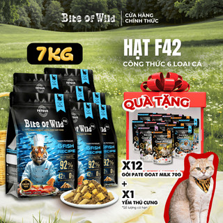 Thức Ăn Cho Mèo Bite Of Wild F42 Combo 7 Gói 1KG, Công Thức 6 Loại Cá, Không Ngũ Cốc Cho Mèo Mọi Lứa Tuổi
