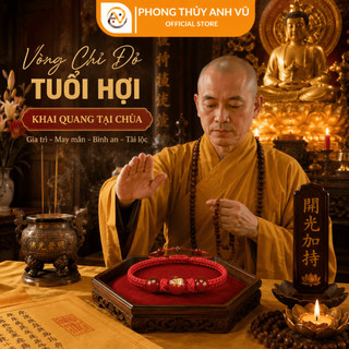 Vòng tết chỉ đỏ may mắn tuổi hợi - Chất liệu dây dù đá mã não - May mắn tài lộc bình an