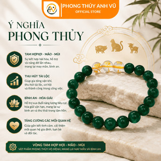 Vòng tam hợp quý nhân hợi mão mùi đã khai quang - mã não xanh cho mệnh mộc, hỏa - may mắn tài lộc