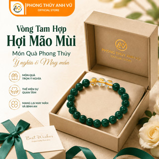 Vòng tam hợp quý nhân hợi mão mùi đã khai quang - mã não xanh cho mệnh mộc, hỏa - may mắn tài lộc
