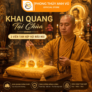 3 viên tam hợp hợi mão mùi chất liệu mã não vàng đã khai quang - size 8 10 12ly - may mắn tài lộc