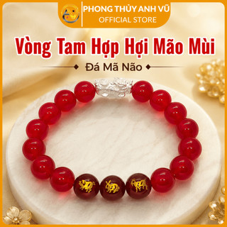 Vòng tam hợp hợi mão mùi - Vòng tay con giáp đã khai quang - Vòng mã não đỏ - May mắn tài lộc