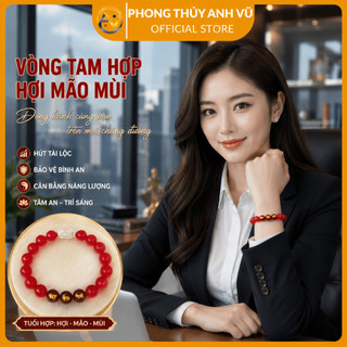 Vòng tam hợp hợi mão mùi - Vòng tay con giáp đã khai quang - Vòng mã não đỏ - May mắn tài lộc