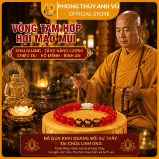 Vòng tam hợp hợi mão mùi - Vòng tay con giáp đã khai quang - Vòng mã não đỏ - May mắn tài lộc