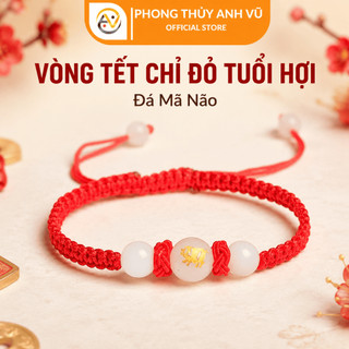 Vòng tay tuổi hợi - vòng chỉ đỏ may mắn - có khai quang điểm nhãn may mắn tài lộc - Phong Thủy Anh Vũ