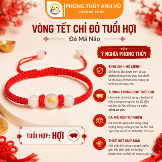 Vòng tay tuổi hợi - vòng chỉ đỏ may mắn - có khai quang điểm nhãn may mắn tài lộc - Phong Thủy Anh Vũ