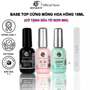 Base top hoa hồng Youth Rose, cứng móng hoa hồng 15ml, sơn móng tay hàng loại 1 nắp dập.