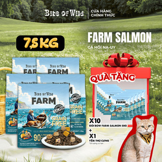 Hạt Cho Mèo Bite Of Wild Farm Cá Hồi Combo 5 Gói 1.5KG, 90% Đạm Động Vật, Giàu Taurine & Arginine